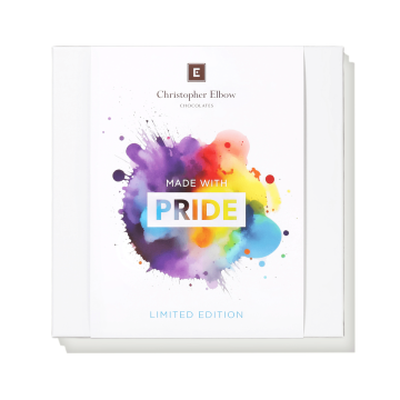 Pride Month Collection sleeve with rainbow splatter inkblot and text reading Made With Pride