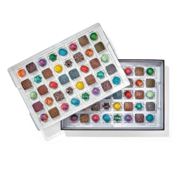 80 piece layered trays of chocolate bonbons