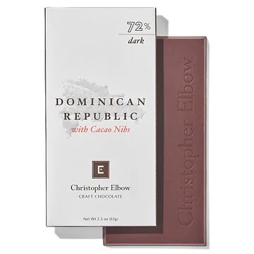 72% Dark Chocolate Dominican Republic Bar with Cacao Nibs