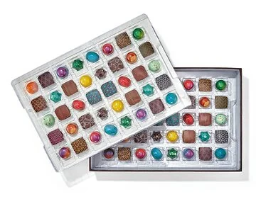 80 piece layered trays of chocolate bonbons